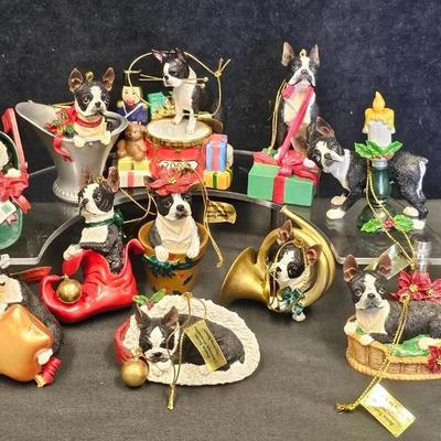 Danbury Mint Boston Terrier Christmas Ornaments (13)