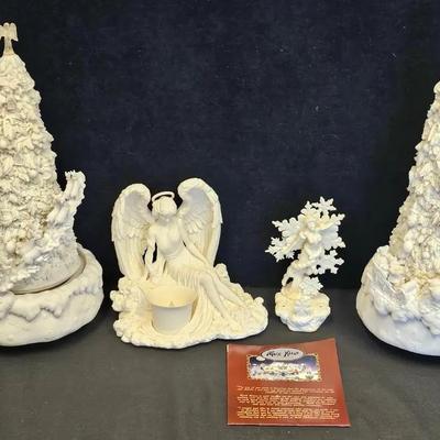 Mark Klaus 'Wishing Tree' (2), 'Glow Of Peace Angel' (1) & 'Snow Fairy' (1) Figurines