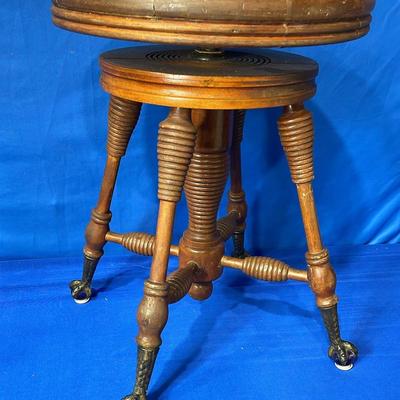 Wooden Adjustable Claw Foot Piano Stool