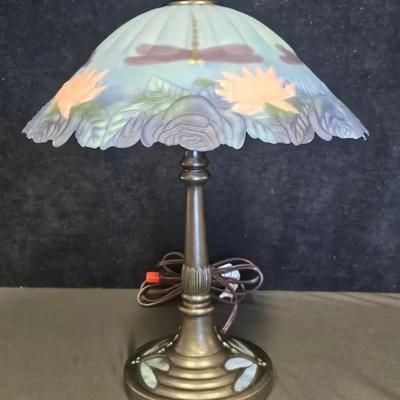 Hand-Painted Tiffany Style Dragonfly Table Lamp