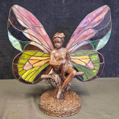 Tiffany Style 'Resting Fairy' Table Lamp