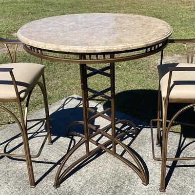 Bronze-Tone Art Deco Style Bistro Set