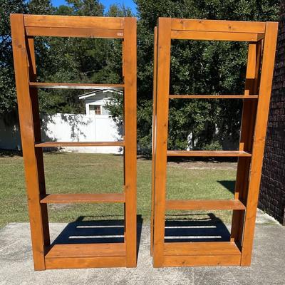 Wooden 4-Tier Bookcases (2)