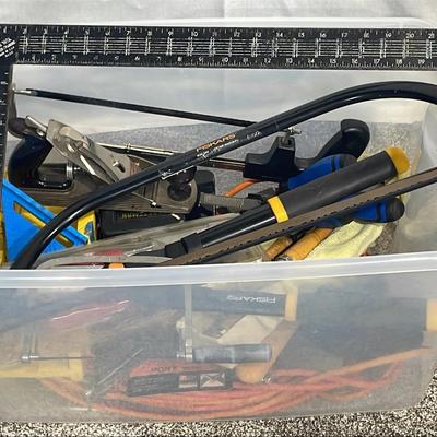 Plastic Bin Full Of Hand Tools