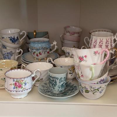 Collection Of Teacups, Saucers & Tea Pots