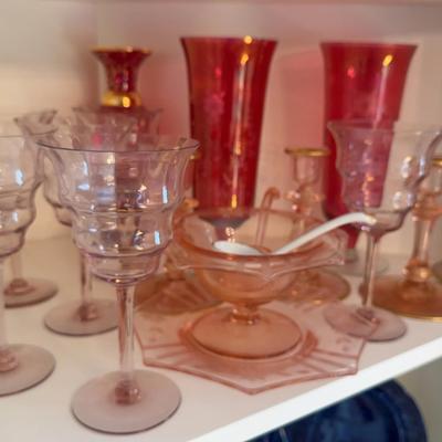 Red & Pink Glass Items