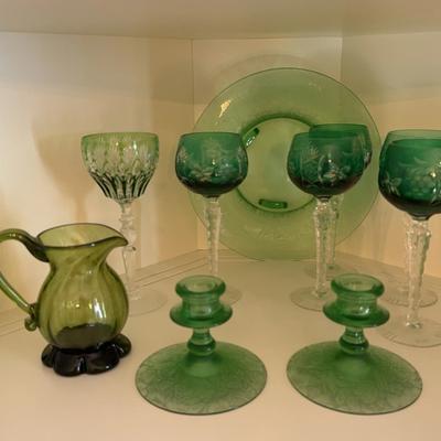 Green Glass Collectible Pieces