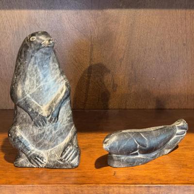 2 Alaskan Soapstone Carvings