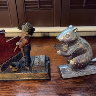 Metal Nutcracker & Antique Cast-Iron Bank