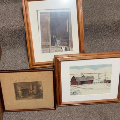 Wallace Nutting Photograph, Reproduction Of Painting By President Eisenhower, And Two Cats Picture 