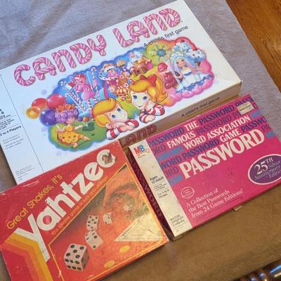 Vintage Games Including Candy Land, Yahtzee, And Password