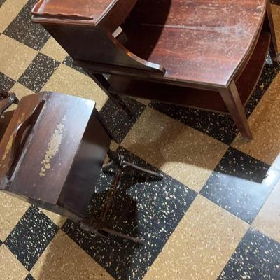 Vintage Side Table And Vintage Sewing Box