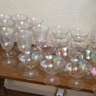 Collection of Iridescentr Rinbow  Carnival Glass,
