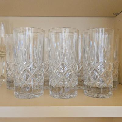 Lot #224 - Heavy Crystal Highball Glasses Set of Twelve