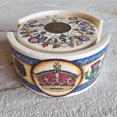 Lot #71 - Covent Gardens London Handcrafted Enamel Coasters Kings & Queens of England