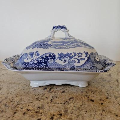 Lot #73 - Spode Blue Italian Covered Vegetable Dish