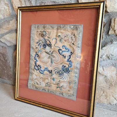 Lot #15 - Framed Antique Chinese Silk Embroidery Panel