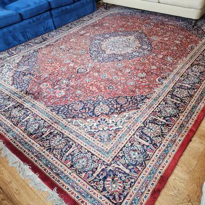 Lot #30 - Authentic Hand Made Persian Kashan Rug Red & Blue Floral