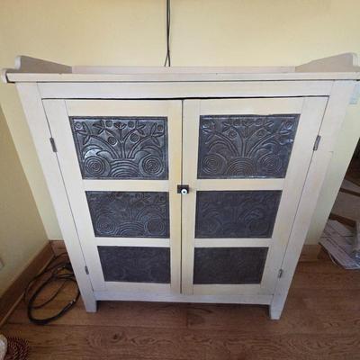 Lot #137 - Antique Pie Safe Punched Tin Door Panels