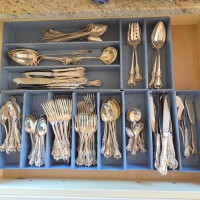 Lot #180 - Towle Silversmiths Sterling Flatware Set with Serving Pieces