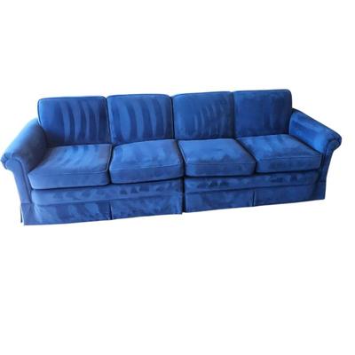 Lot #75 - Blue Velvet Four Seater Sofa