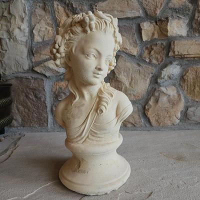 Lot #6 - Cement French Woman From Rococo Era Bust On A Pedestal