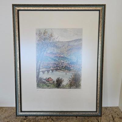 Lot #85 - Hand Signed Lithograph of Heidelberg Germany