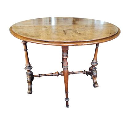 Lot #24 - Antique Victorian English Burr Walnut Sutherland Table