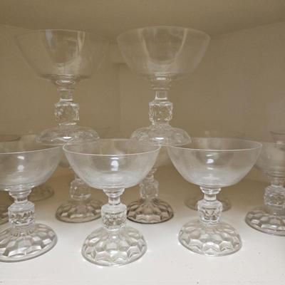 Lot #236 - Fostoria American Lady Clear Champagne/Tall Sherbet Crystal Glasses