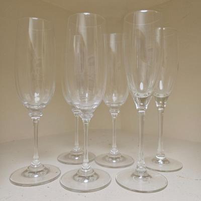 Lot #241 - Two Luminarc France Champagne Glasses & 4 Unmarked Crystal Champagne Glasses