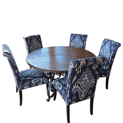 Lot #134 - Set of 5 Pier1 Upholstered Dining Chairs