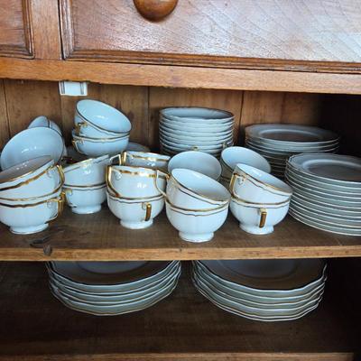 Lot #109 - Ceralene by A. Raynaud & Co. Limoges, France, Louis XV Style Gold Trim China Set For 12.