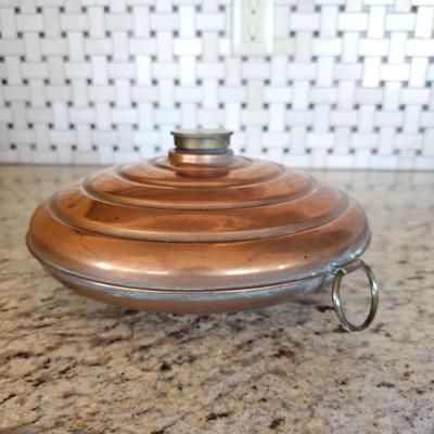 Lot #249 - Antique Copper Bed Warmer Warming Pan Hot Water Bottle