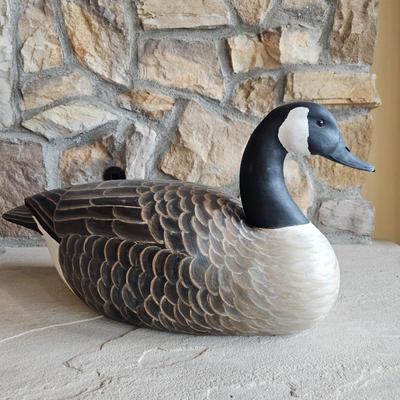 Lot #3 - Signed Hand Carved & Painted Wood Canada Goose Made From the Beams From Marlborough House Redland Bristol England