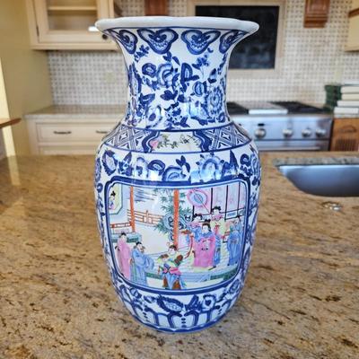 Lot #198 - Vintage Chinese Porcelain Vase Hand-Painted