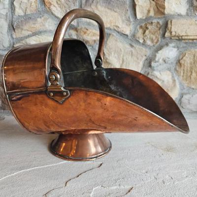 Lot #5 - Antique 1800s Copper Coal Scuttle
