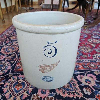 Lot #97 - Vintage Red Wing Union Stoneware Crock 5 Gallon