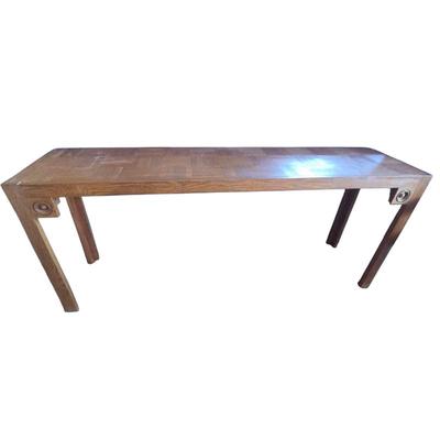 Lot #86 - Wooden Console Table With Parquet Top