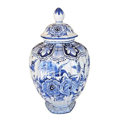 Lot #148 - Vintage Bassano Italy Ceramic Pottery Large Lidded Vase