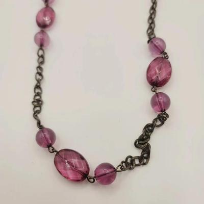 Pink Faceted Bead Necklace Enhancer