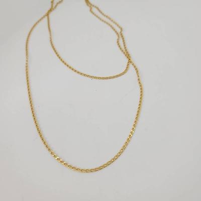 14k Yellow Gold Anchor Chain Necklace 30"