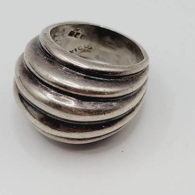Mexico 925 Sterling Dome Ring Sz 7.5-8