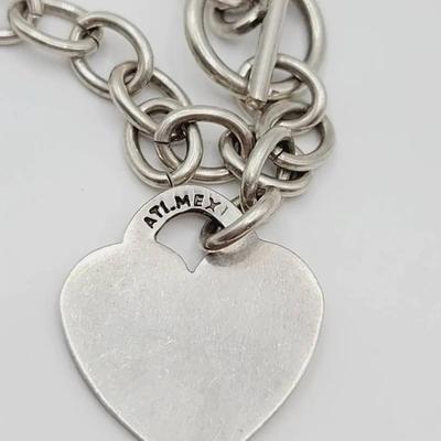 Mexico Sterling Heart Chain Necklace