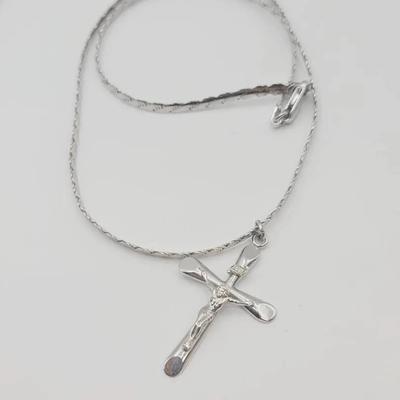 Sterling Crucifix On A Sterling Flat Chain
