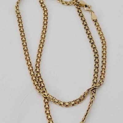 14k Bismark Chain Yellow Gold Necklace 18"
