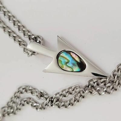 Amway Abalone Inset Arrowhead Necklace Vintage