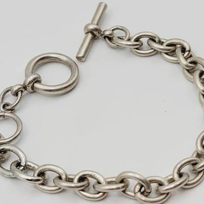 Sterling 925 Heavy Prochain Toggle Clasp Bracelet 