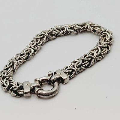 Sterling Silver Byzantine Chain Bracelet 925 