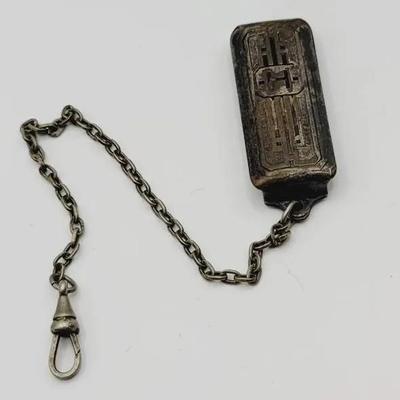 Hickok Beltogram Silver Plate Watch Chain Belt Held Antique 