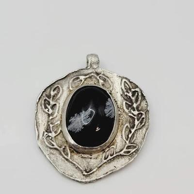 Lace Agate Cabochon Laurel Leaf Sigil Pendant Artisan 